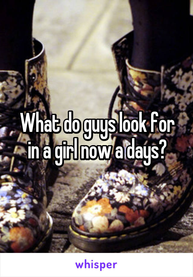 What do guys look for in a girl now a days?