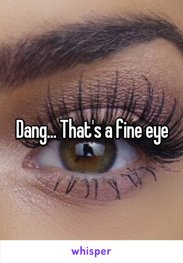 Dang... That's a fine eye