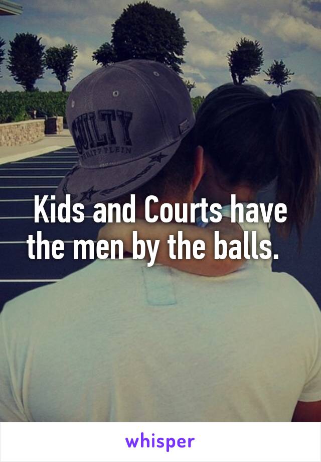 Kids and Courts have the men by the balls.  