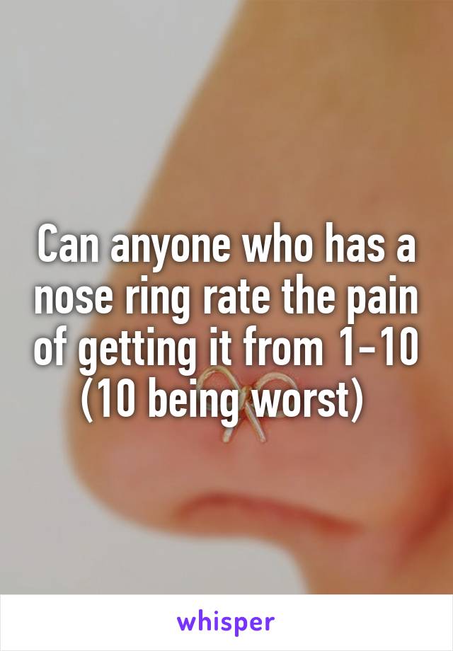 Can anyone who has a nose ring rate the pain of getting it from 1-10 (10 being worst) 