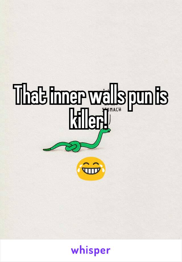 That inner walls pun is killer! 

😂