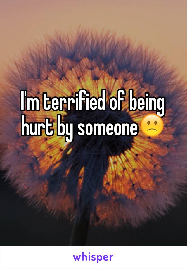 I'm terrified of being hurt by someone🙁