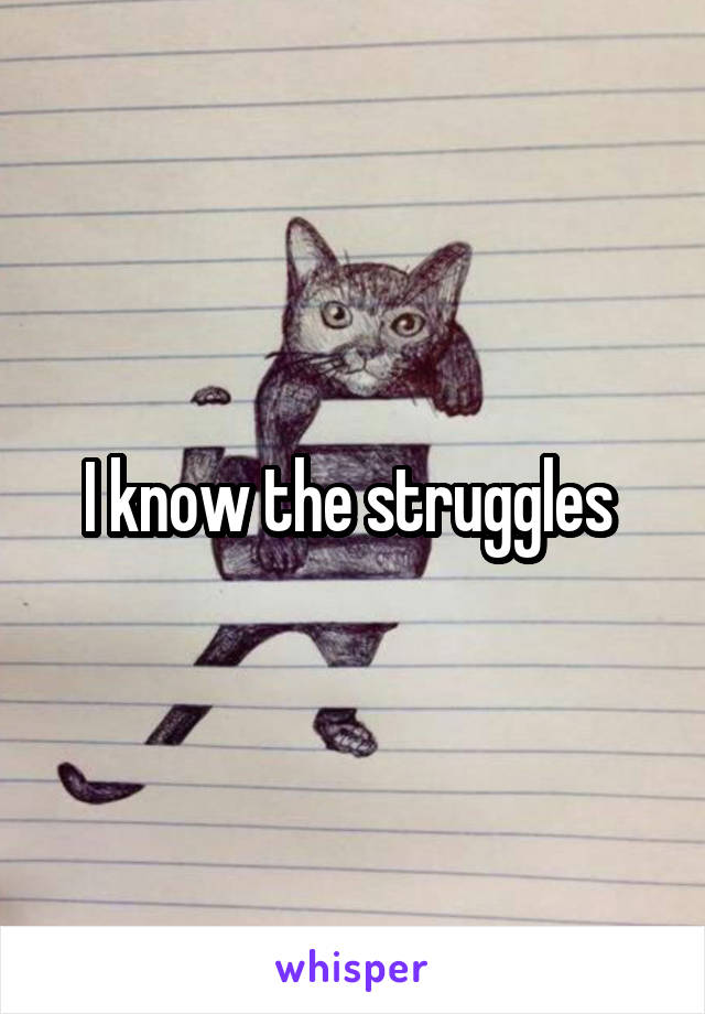 I know the struggles 