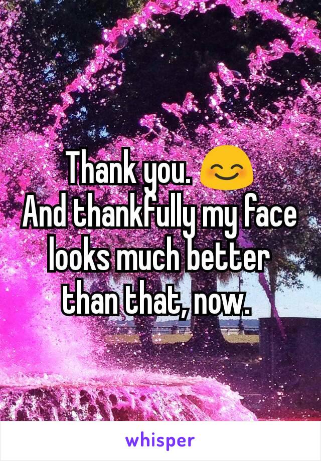 Thank you. 😊
And thankfully my face looks much better than that, now. 