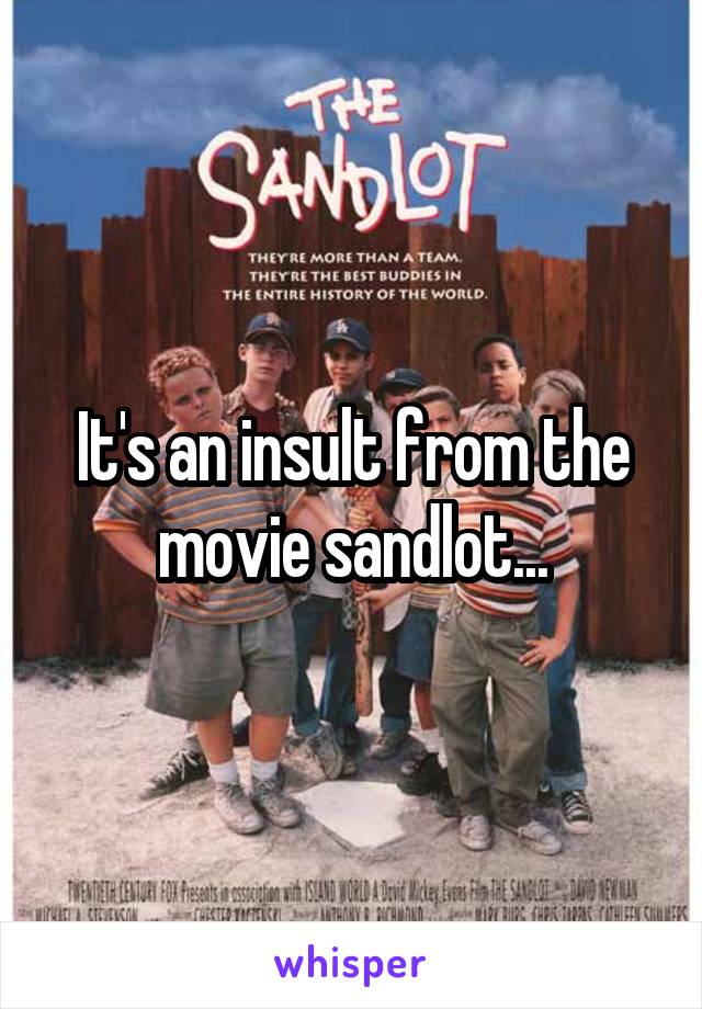 It's an insult from the movie sandlot...