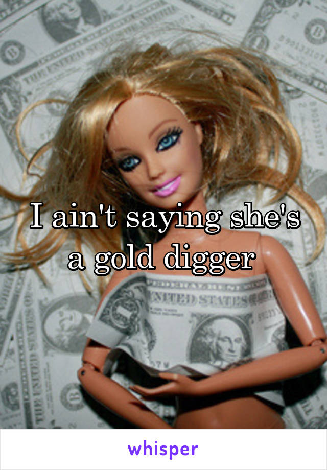 I ain't saying she's a gold digger 
