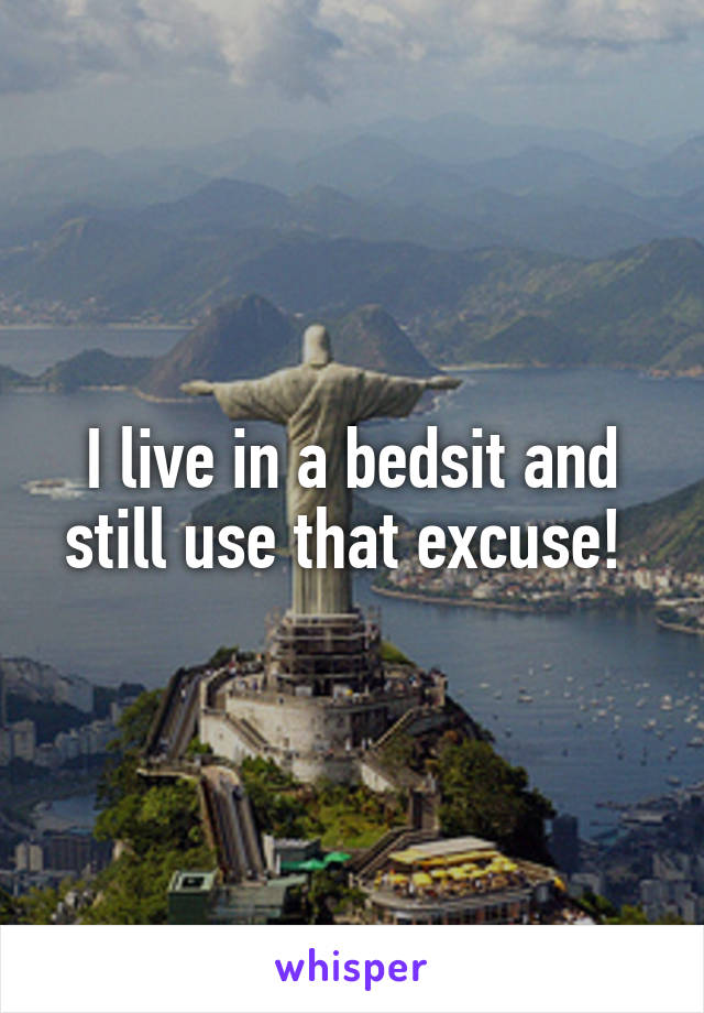 I live in a bedsit and still use that excuse! 