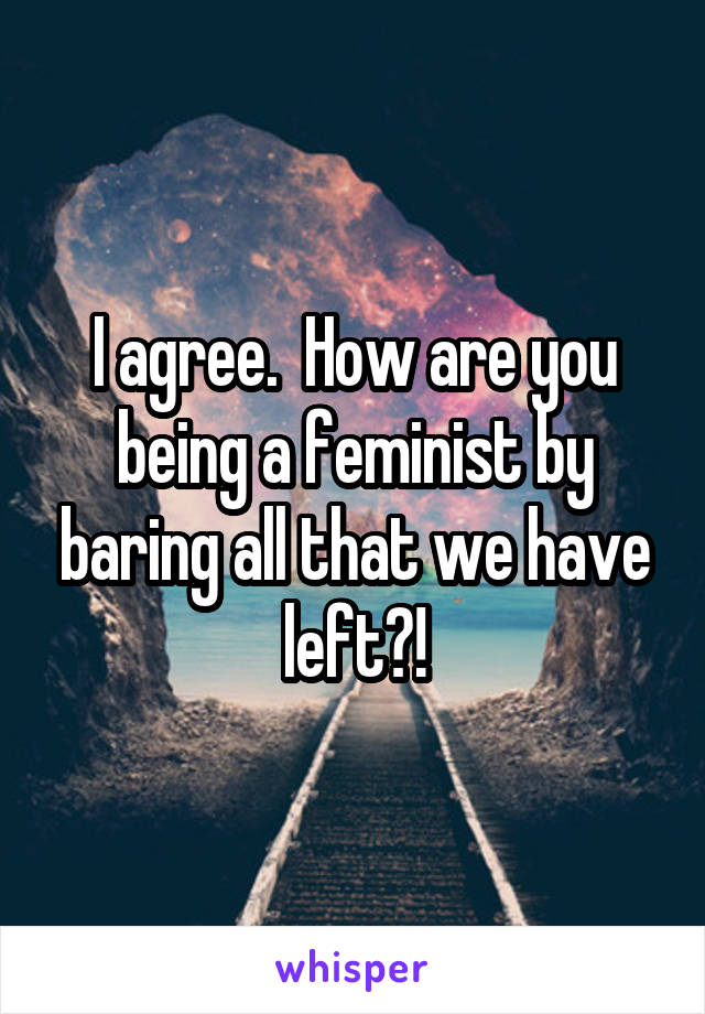 I agree.  How are you being a feminist by baring all that we have left?!