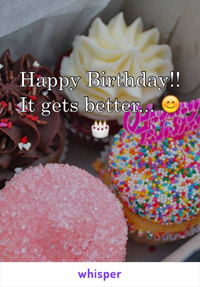Happy Birthday!!  It gets better... 😊
🎂