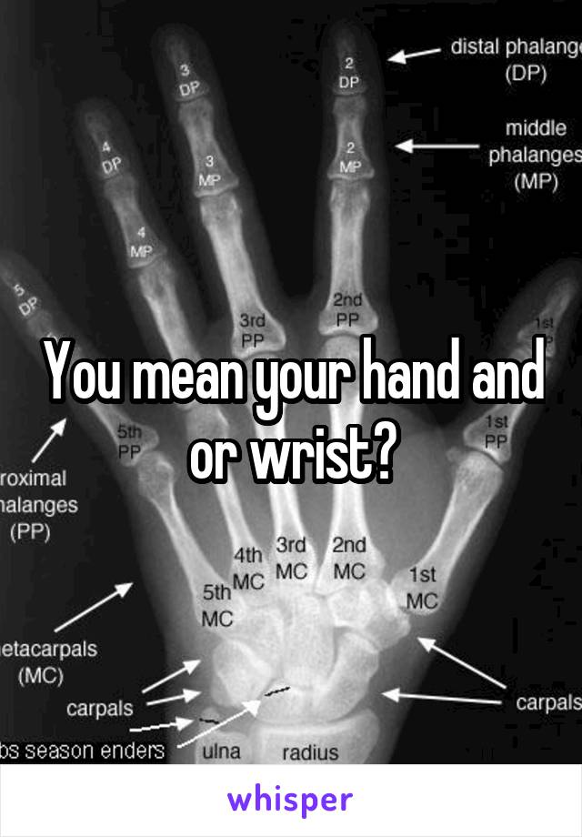 You mean your hand and or wrist?