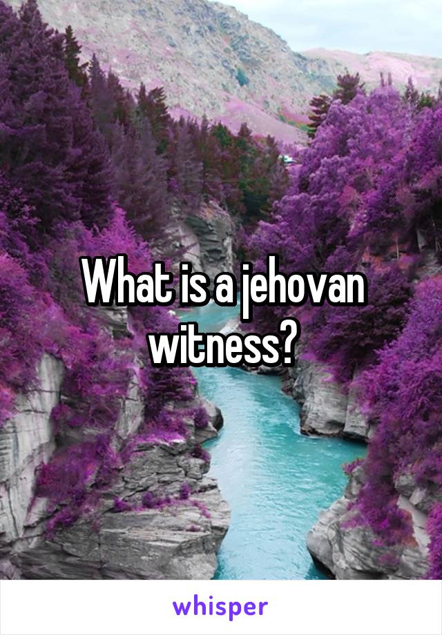 What is a jehovan witness?