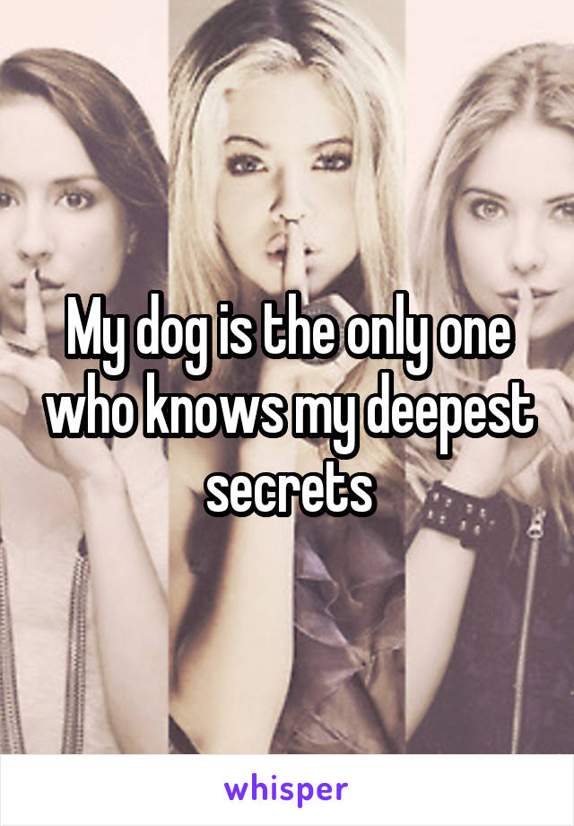 My dog is the only one who knows my deepest secrets