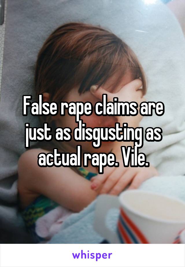 False rape claims are just as disgusting as actual rape. Vile.