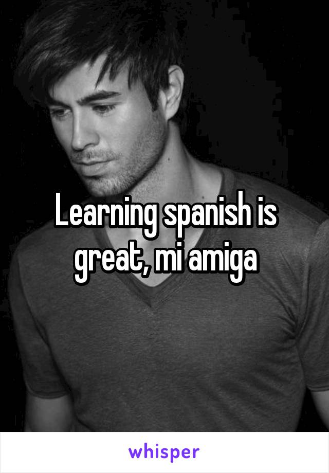 Learning spanish is great, mi amiga