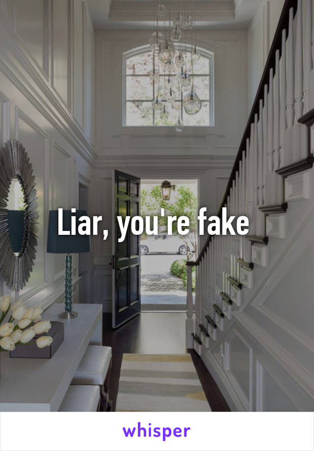 Liar, you're fake 