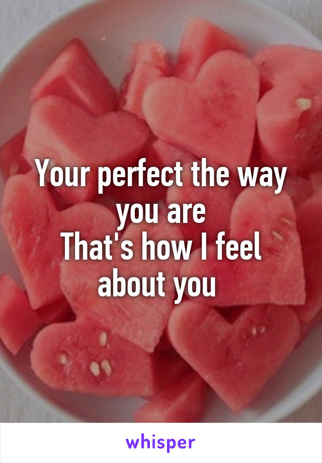 Your perfect the way you are
That's how I feel about you 