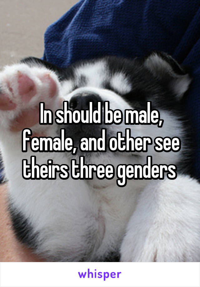 In should be male, female, and other see theirs three genders 