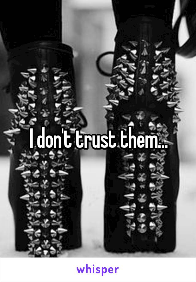 I don't trust them...