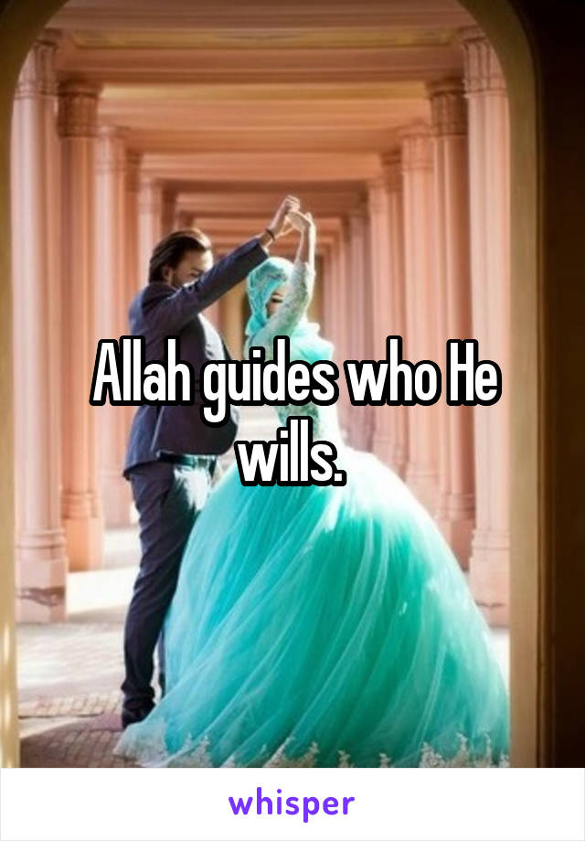 Allah guides who He wills. 