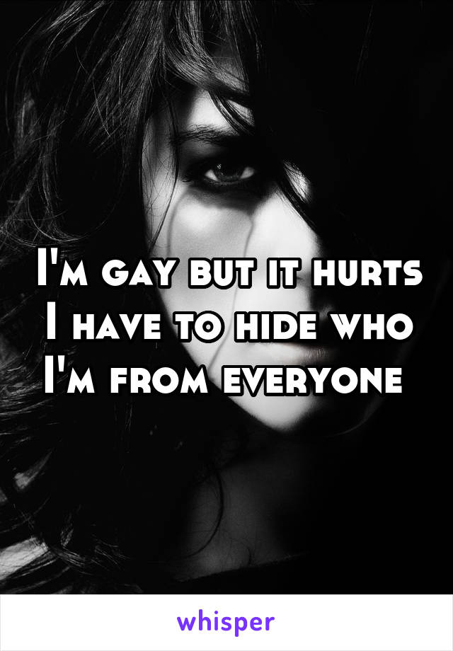I'm gay but it hurts I have to hide who I'm from everyone 