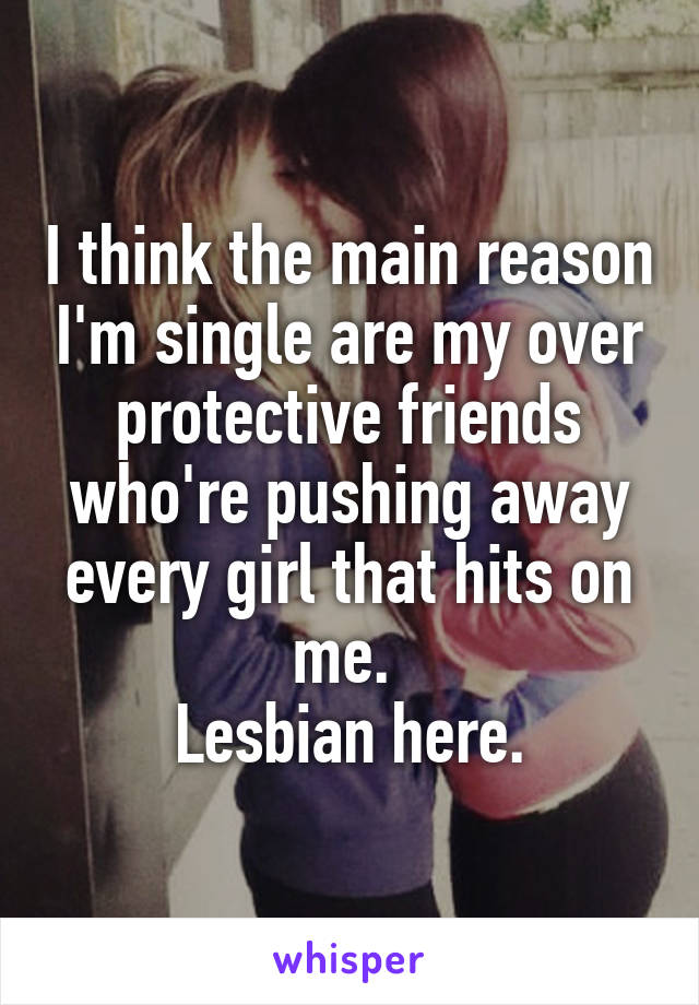 I think the main reason I'm single are my over protective friends who're pushing away every girl that hits on me. 
Lesbian here.