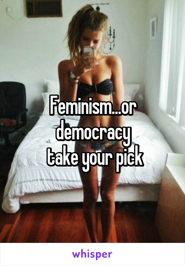 Feminism...or democracy
 take your pick