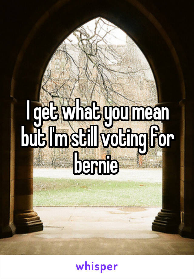 I get what you mean but I'm still voting for bernie 