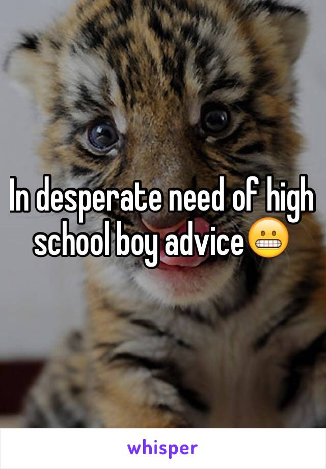 In desperate need of high school boy advice😬