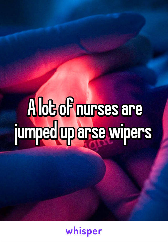 A lot of nurses are jumped up arse wipers 