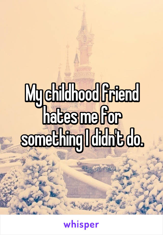 My childhood friend hates me for something I didn't do.