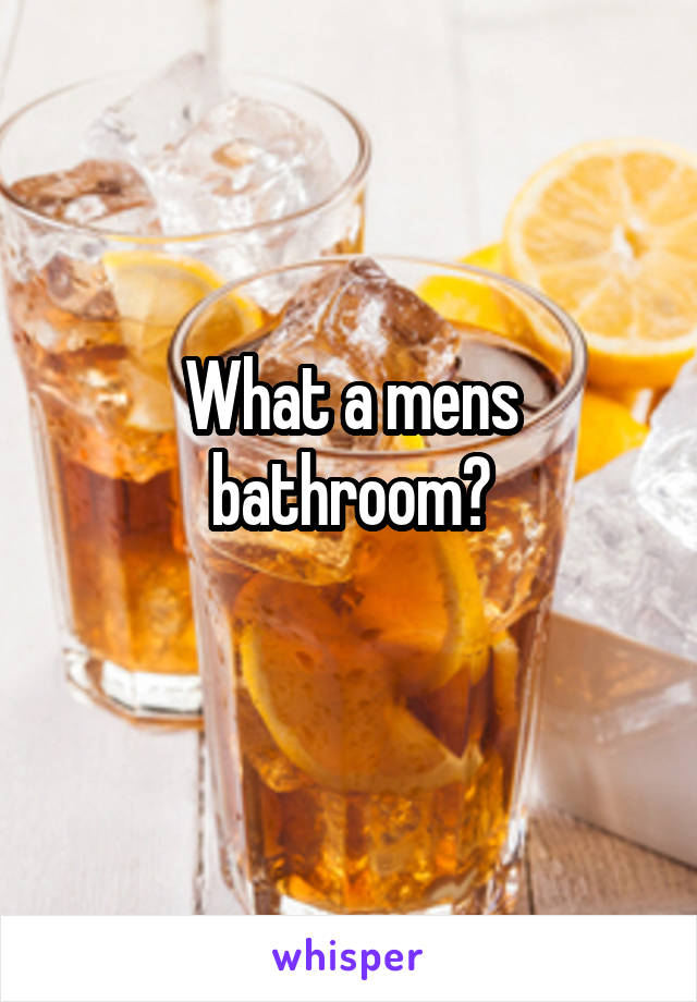 What a mens bathroom?
