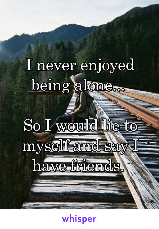 I never enjoyed being alone... 

So I would lie to myself and say I have friends. 