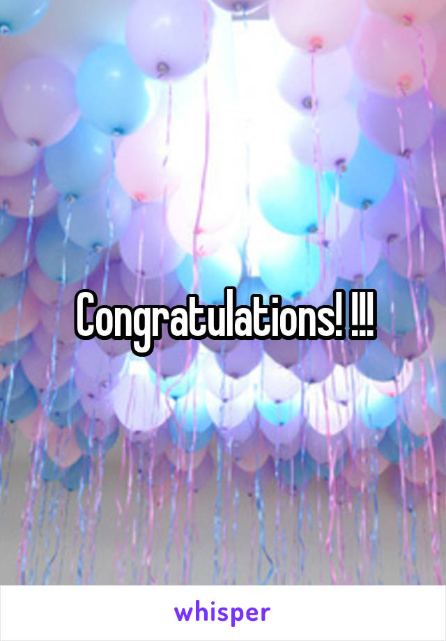 Congratulations! !!!