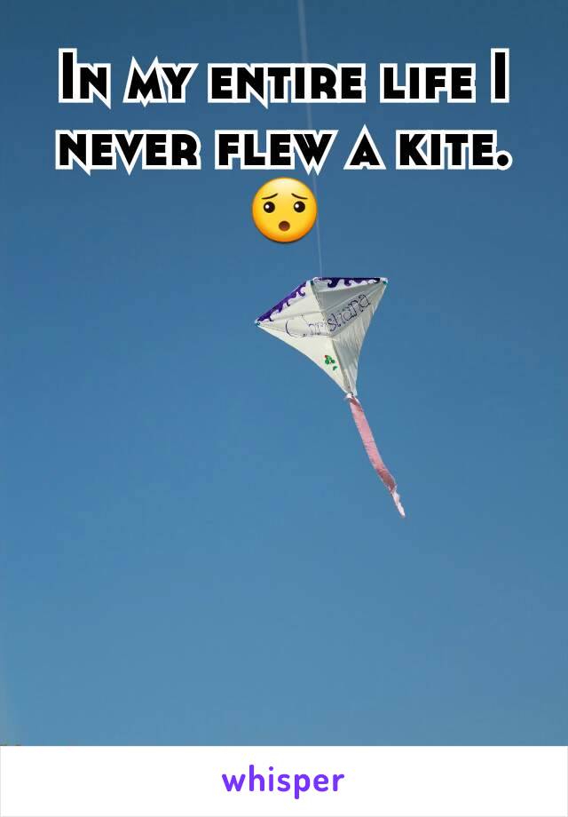 In my entire life I never flew a kite.😯
