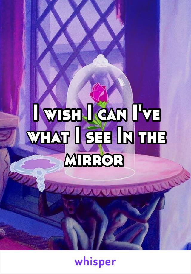 I wish I can I've what I see In the mirror 