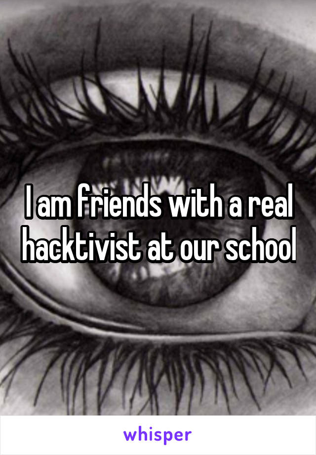 I am friends with a real hacktivist at our school