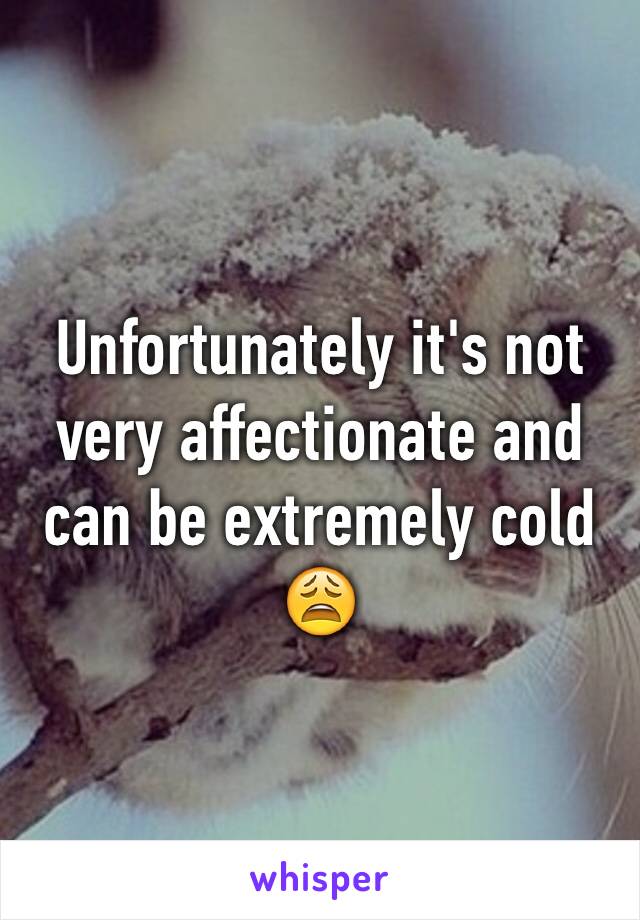 Unfortunately it's not very affectionate and can be extremely cold 
😩