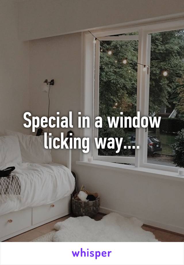 Special in a window licking way....