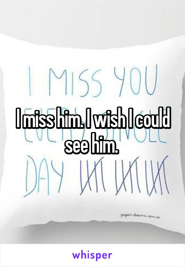 I miss him. I wish I could see him. 