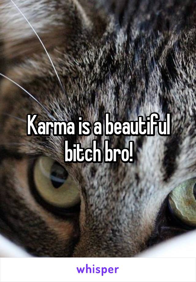 Karma is a beautiful bitch bro!