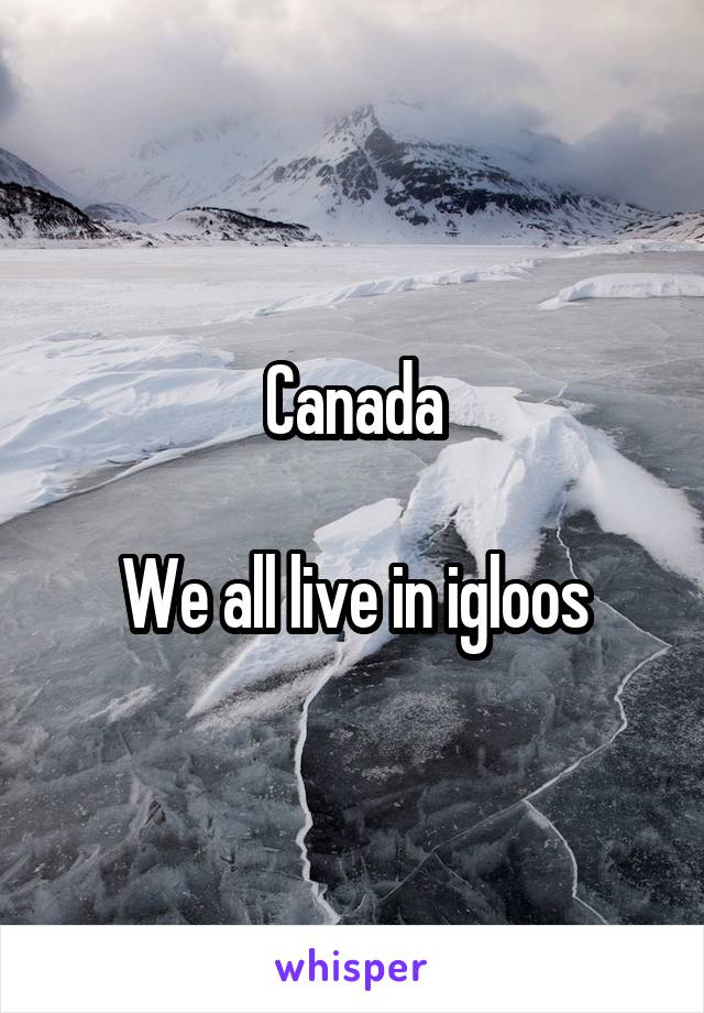 Canada

We all live in igloos