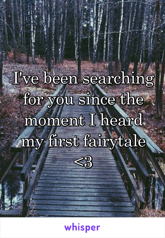 I've been searching for you since the moment I heard my first fairytale <3