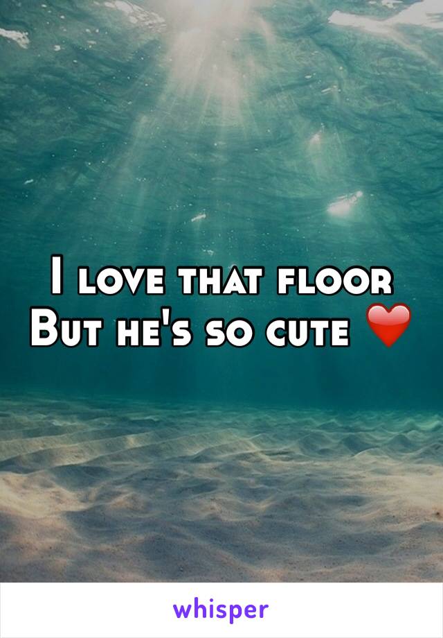 I love that floor
But he's so cute ❤️