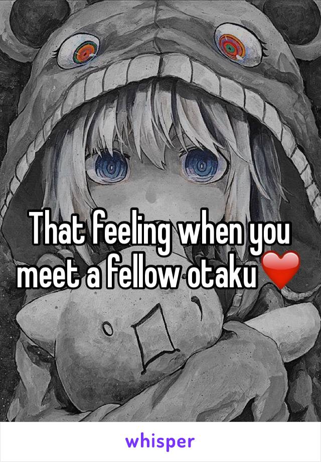 That feeling when you meet a fellow otaku❤️