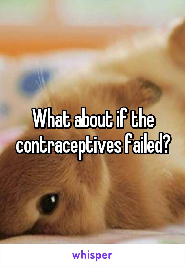 What about if the contraceptives failed?