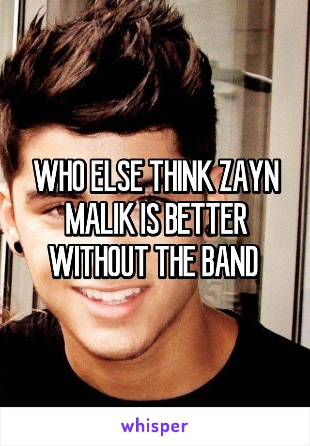 WHO ELSE THINK ZAYN MALIK IS BETTER WITHOUT THE BAND 