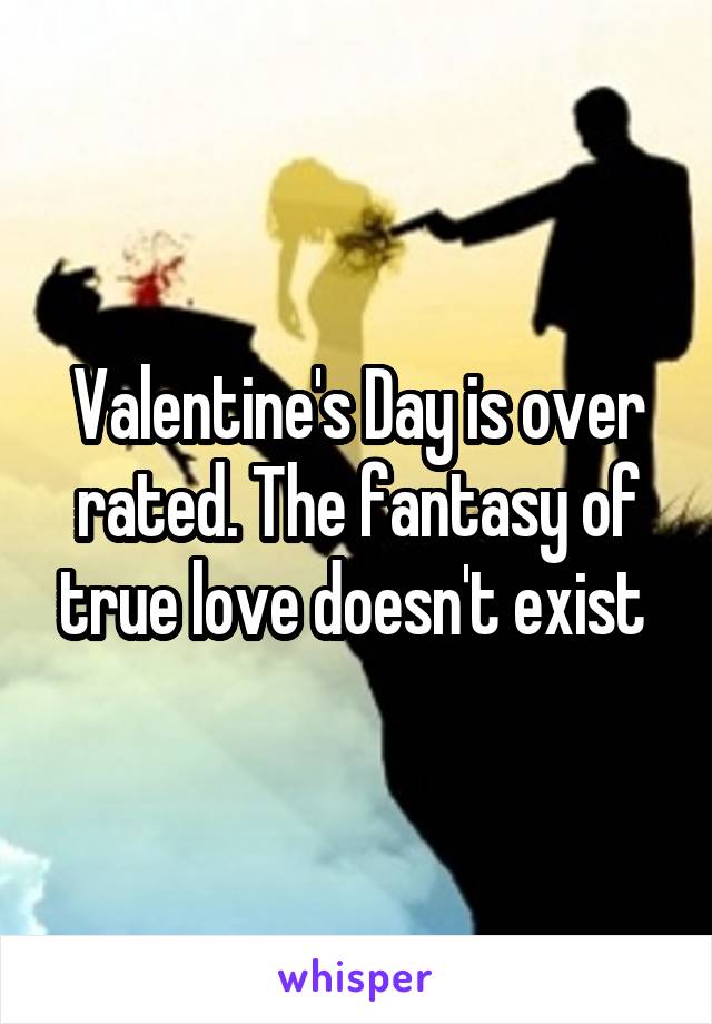 Valentine's Day is over rated. The fantasy of true love doesn't exist 