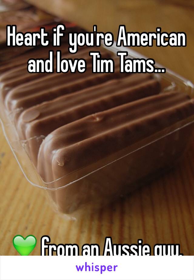 Heart if you're American and love Tim Tams...






💚 from an Aussie guy.
