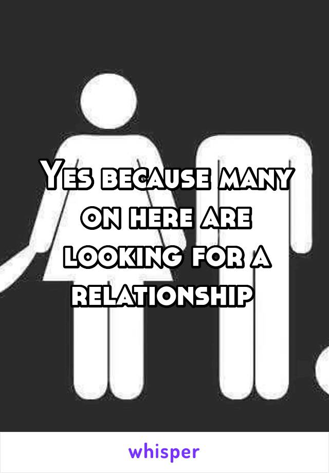 Yes because many on here are looking for a relationship 
