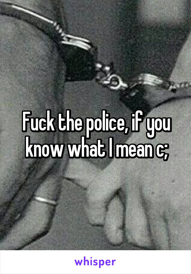 Fuck the police, if you know what I mean c;